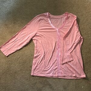 Talbots Pink Ladies Top 3/4 sleeve